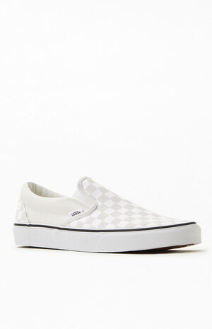 Vans Classic Checkerboard Off White Slip-On Shoes | PacSun