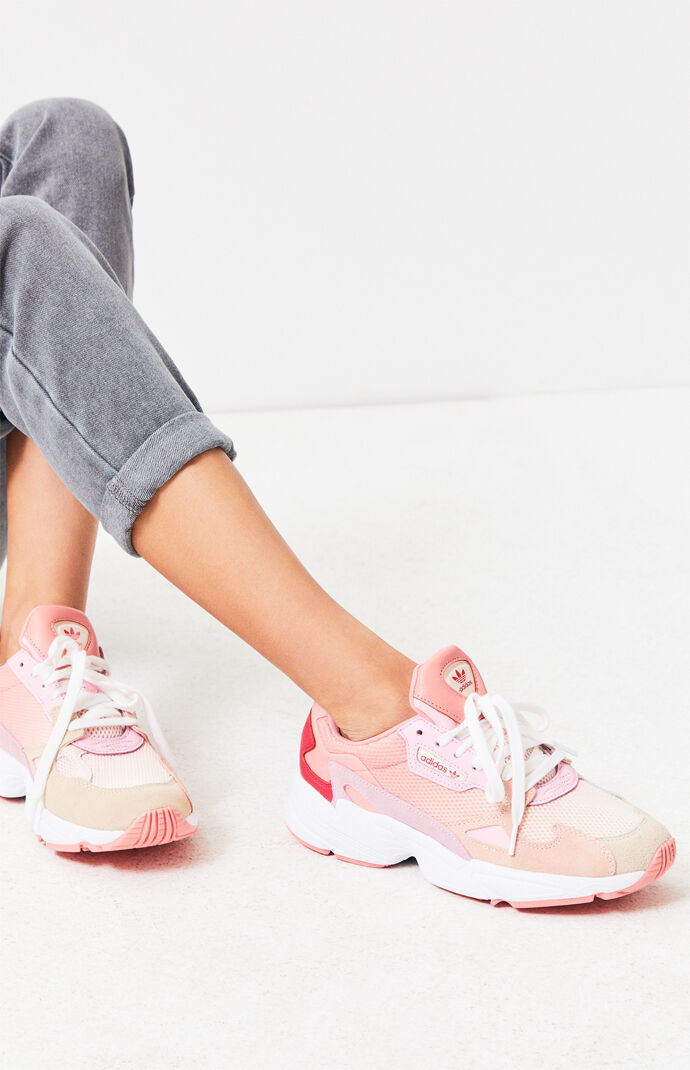 adidas Women's Pink Falcon Sneakers 