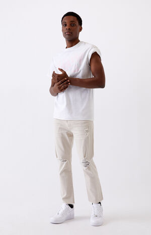 PacSun Off White Ripped Vintage Skinny Jeans | PacSun