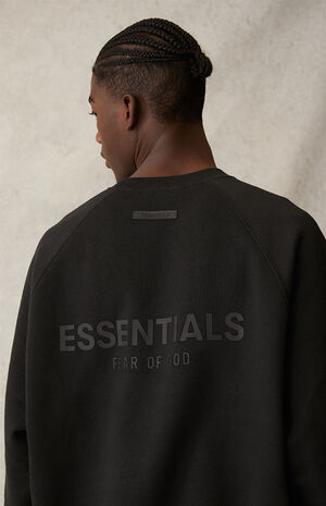 Fear of God Essentials Essentials Black Crew Neck Sweatshirt | PacSun