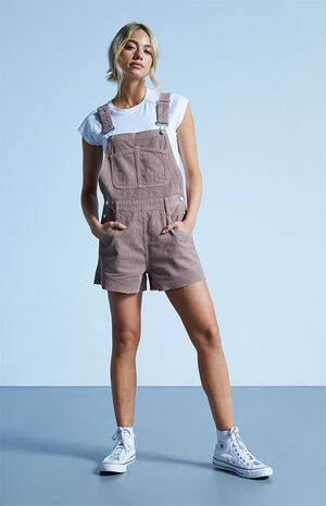 PacSun Brown Corduroy Overall Shorts | PacSun
