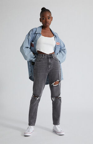 ziel kans Advertentie PacSun Faded Black Ripped Mom Jeans | PacSun