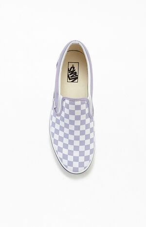 Vans Checkerboard White & Lavender Slip-On Shoes | PacSun