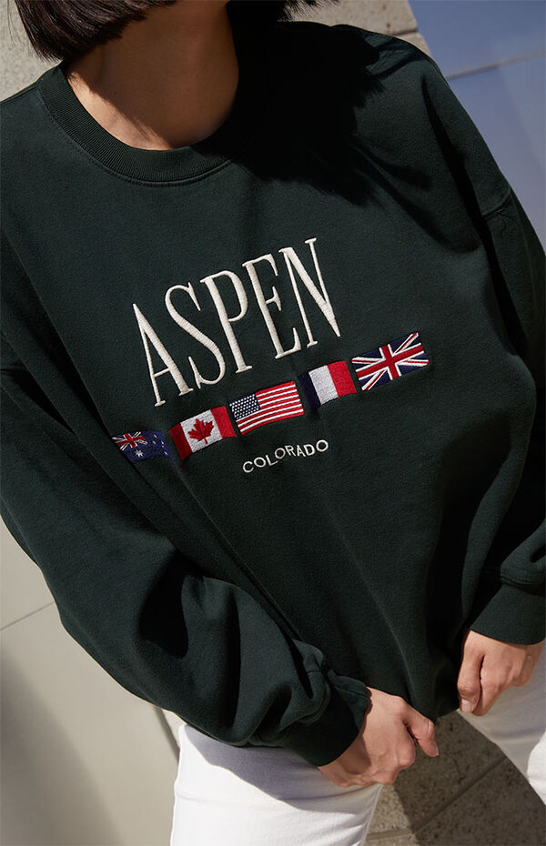 John Galt Black Aspen Crew Neck Sweatshirt | PacSun