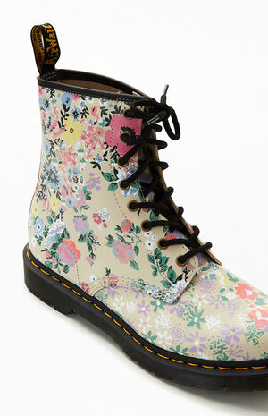 Dr Martens Women's Floral Leather Lace Up Boots | PacSun