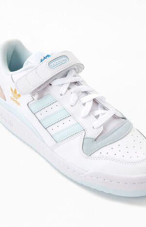 adidas White & Light Blue Forum Low Shoes | PacSun