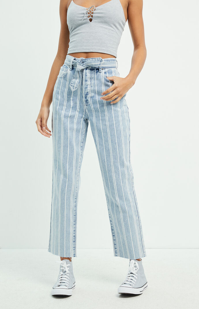 PacSun Double Stripe High Waisted Straight Leg Jeans | PacSun