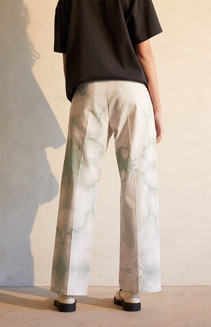Marble Print Center Creased Trousersレディース
