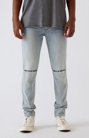 PacSun Light Ripped Knee Stacked Skinny Jeans | PacSun