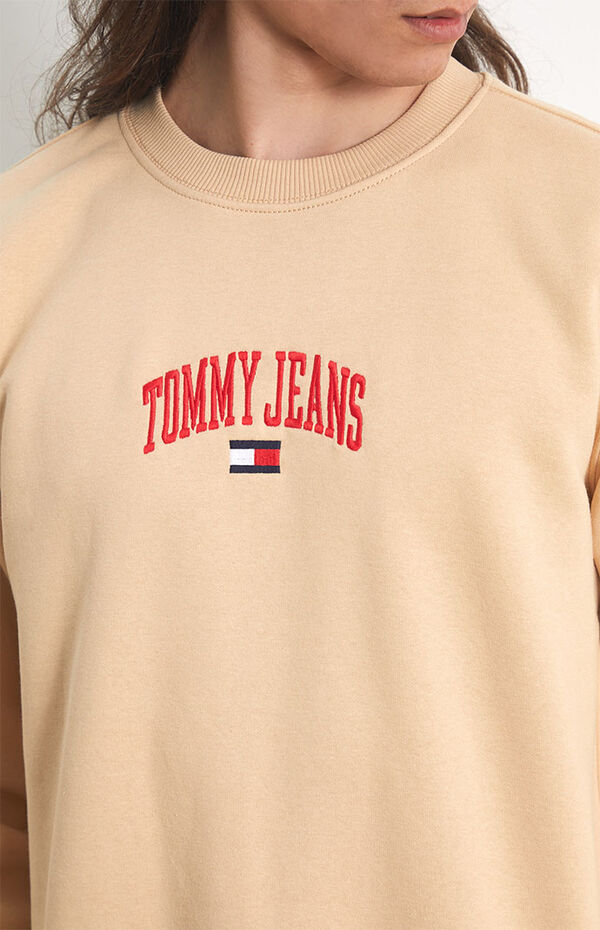 Tommy Jeans College Logo Relaxed Fit Sweatshirt Lemon | islamiyyat.com