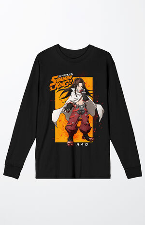 Men's Shaman King Hao Asakura Long Sleeve T-Shirt in Black - Size Small