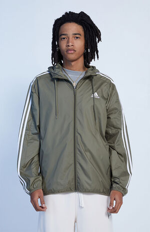 adidas Green 3-Stripes Windbreaker Jacket | PacSun