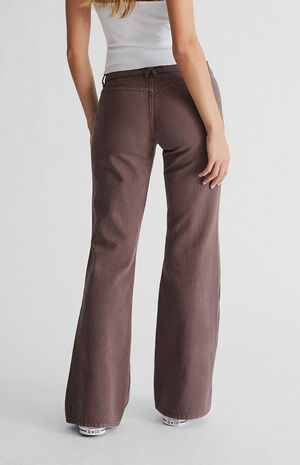 PacSun Brown Low Rise Cargo Flare Jeans | PacSun
