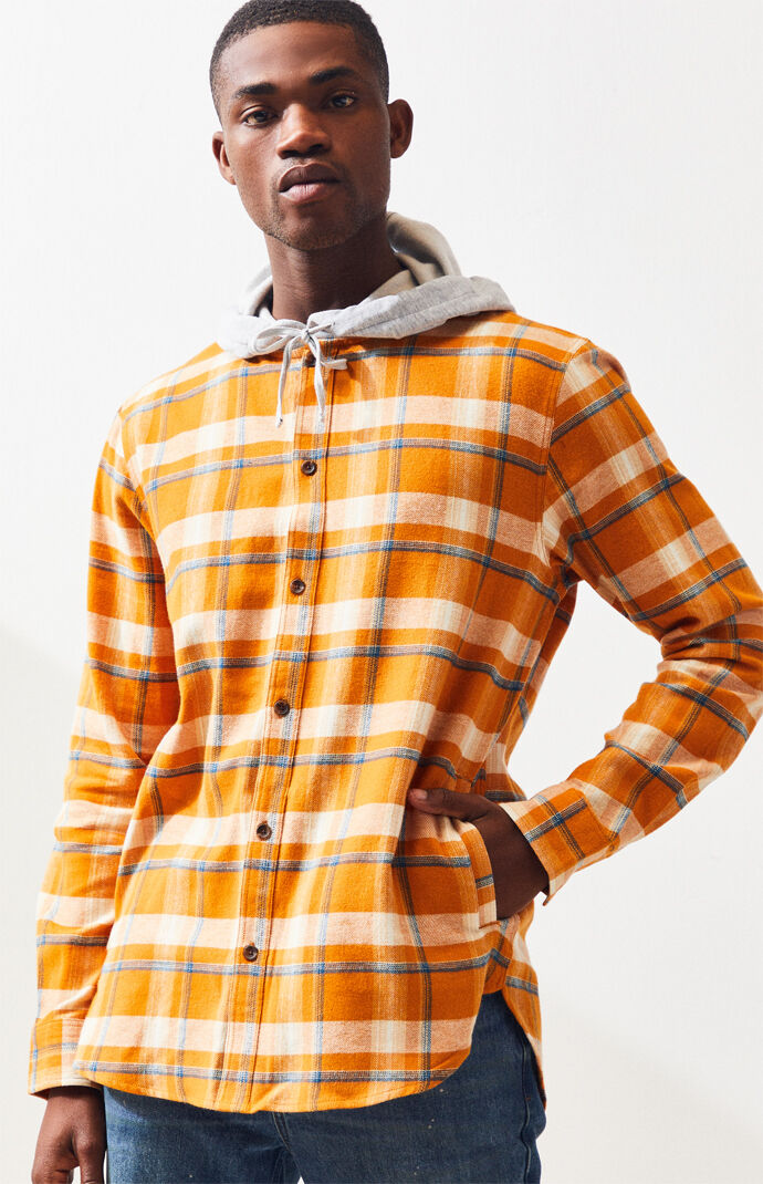 pacsun hooded flannel