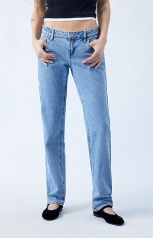 PacSun Medium Blue Low Rise Straight Leg Jeans | PacSun