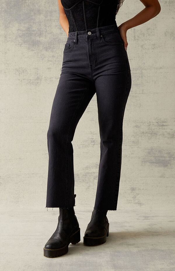 PacSun Eco Stretch Black High Waisted Cropped Bootcut Jeans | PacSun