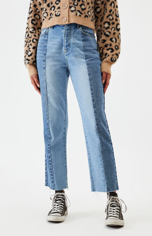 PacSun Two Panel High Waisted Straight Leg Jeans | PacSun