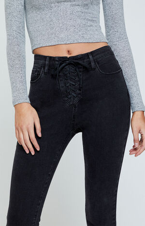 PacSun Straddle Black Super High Waisted Jeggings | PacSun