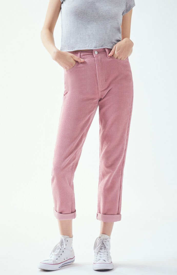 pink corduroy mom jeans