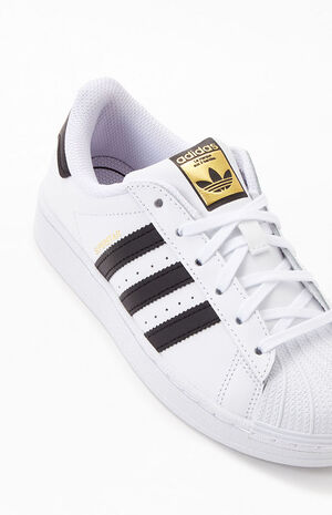 adidas Kids White & Black Superstar Shoes | PacSun