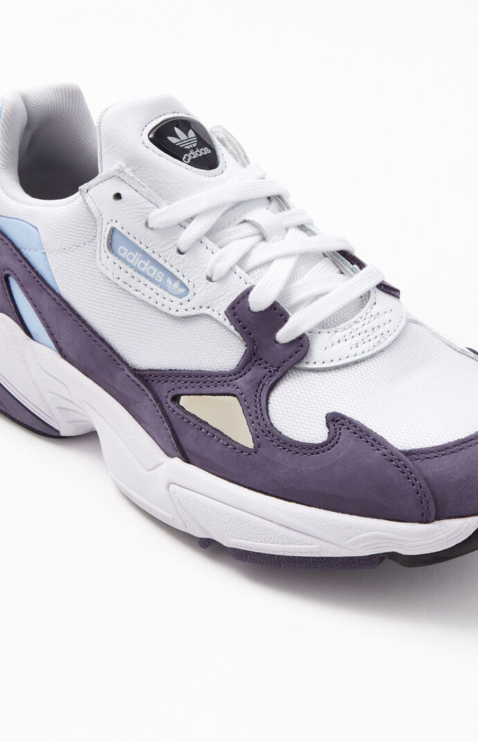 adidas Women's Purple & White Falcon Sneakers | PacSun