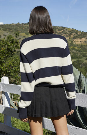 John Galt Black & White Striped Brianna Sweater | PacSun