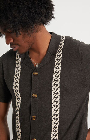 PacSun Black Jacquard Knit Button Up Shirt | PacSun