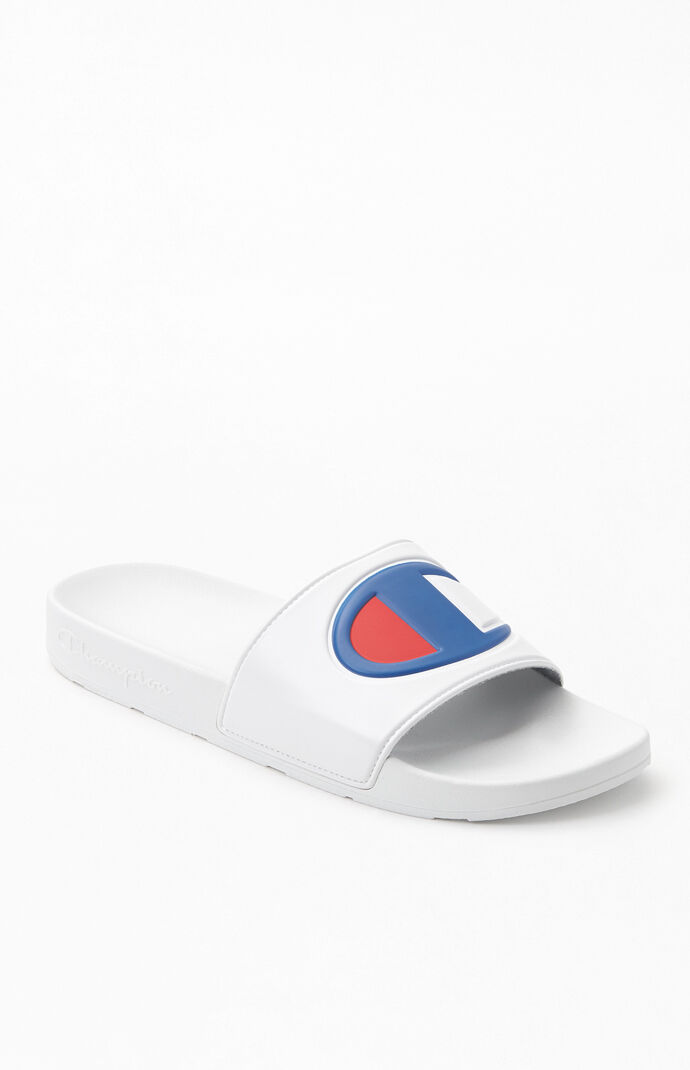 Champion White IPO Slide Sandals | PacSun