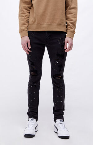 PacSun Black Jayson Stacked Ripped Skinny Jeans | PacSun