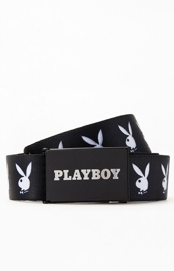 Playboy X Playboy Black & White Repeat Bunny Belt | Dulles Town Center