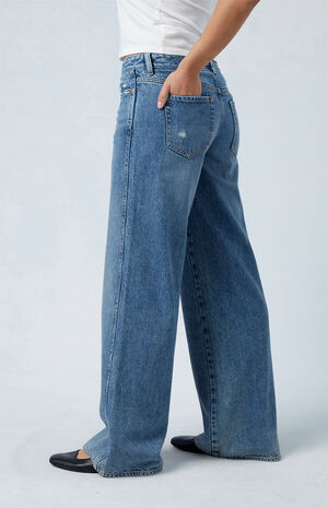PacSun Eco Medium Indigo Low Rise Baggy Jeans | PacSun