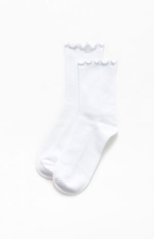 John Galt White Ruffle Socks | PacSun