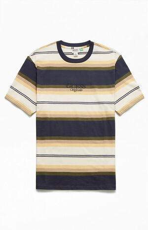 GUESS Originals Logo Multi Stripe T-Shirt | PacSun