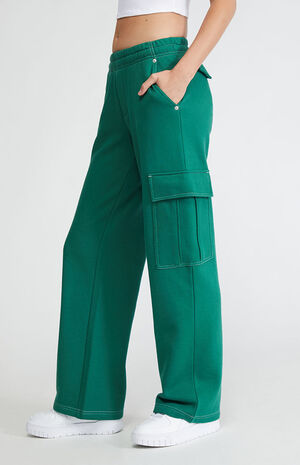 PacSun Green High Waisted Wide Leg Cargo Pants