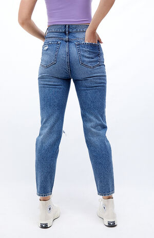PacSun Eco Medium Blue Distressed Ultra High Waisted Slim Fit Jeans | PacSun