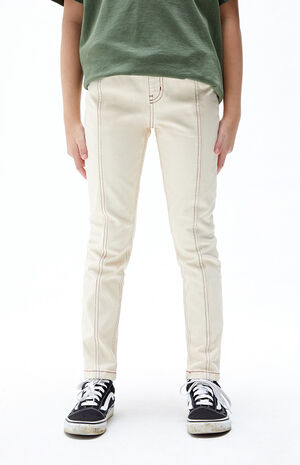 PacSun Kids Off White Pull-On Skinny Jeans | PacSun