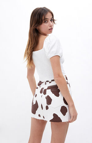 PacSun Cow Print Ultra High Waisted Mini Skirt | PacSun