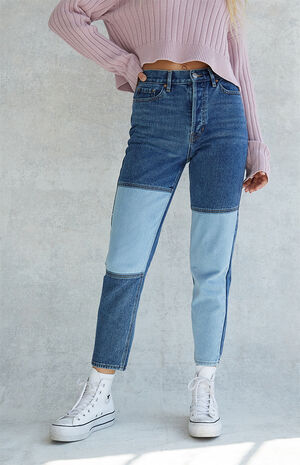 PacSun Patchwork Ultra High Waisted Slim Fit Jeans | PacSun