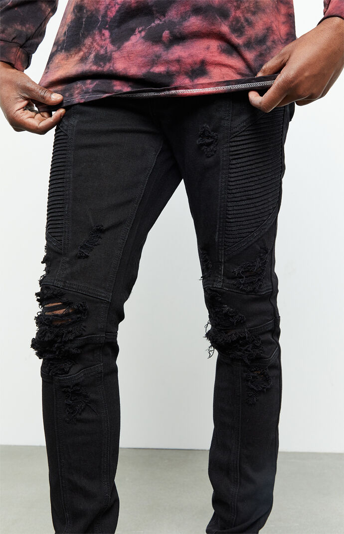 pacsun black biker jeans