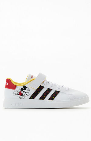 adidas Kids White Grand Court Mickey Mouse Shoes | PacSun