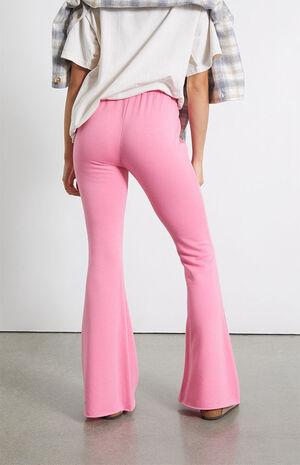 Buy Pink Everyday Fleece High-Waist Flare Sweatpants online in Dubai