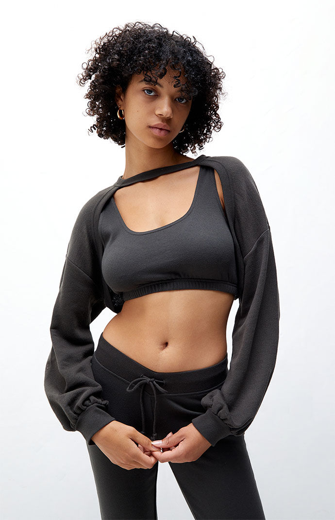 crop top zip up sweatshirt