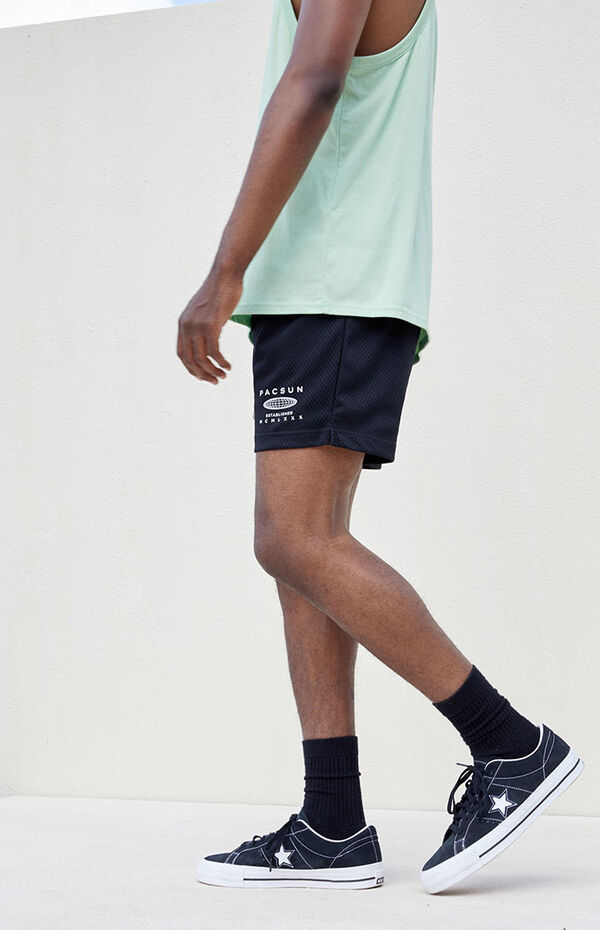 PacSun Black Solid Mesh Volley Shorts | PacSun