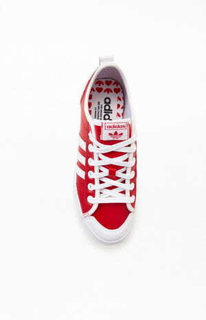 adidas Red & White Nizza RF Platform Sneakers | PacSun