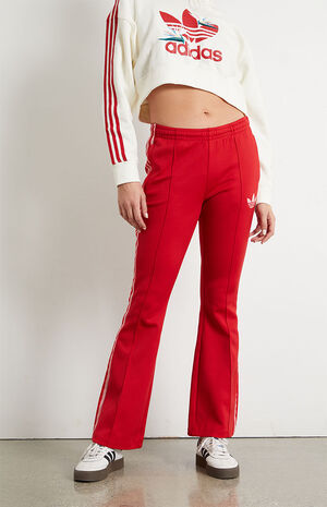 adidas Recycled Red Heritage Now Flared Track Pants | PacSun