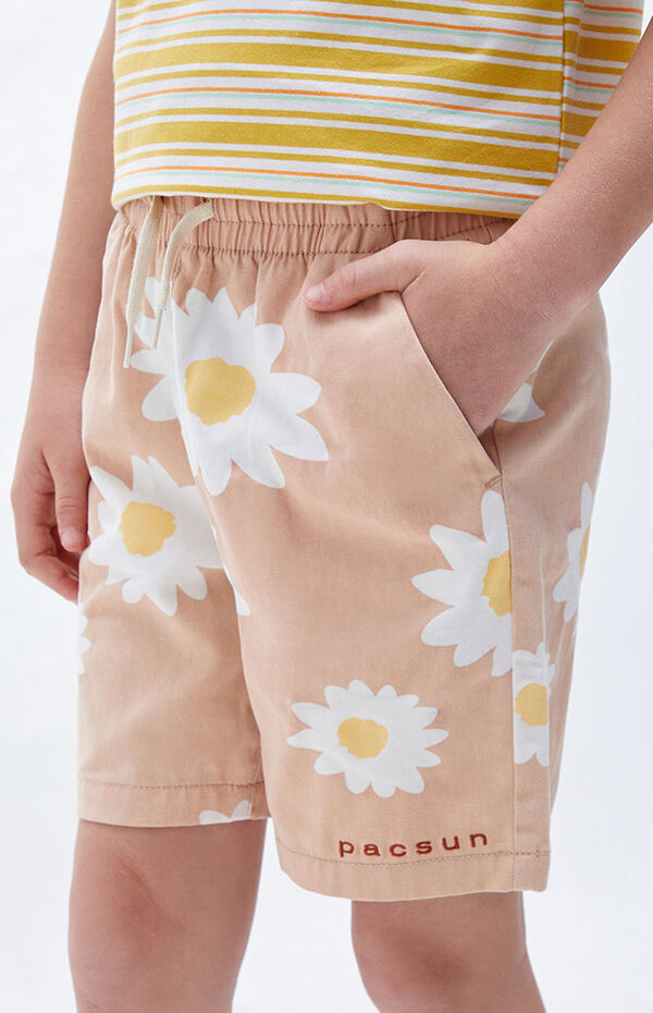 PacSun Kids Pink Floral Volley Shorts | PacSun
