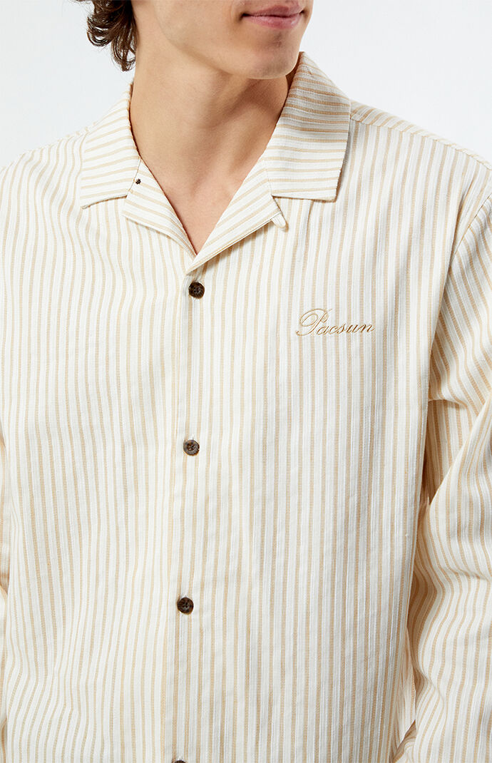 PacSun Long Sleeve Stripe Camp Shirt