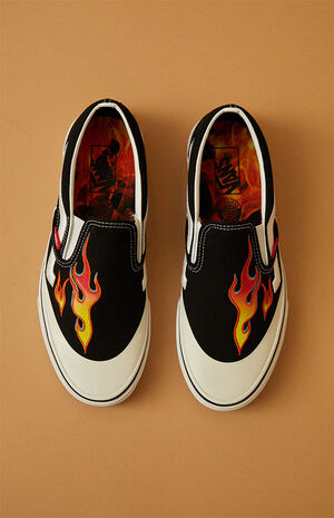 Vans x A$AP Worldwide Black & Red Classic Slip-On Shoes