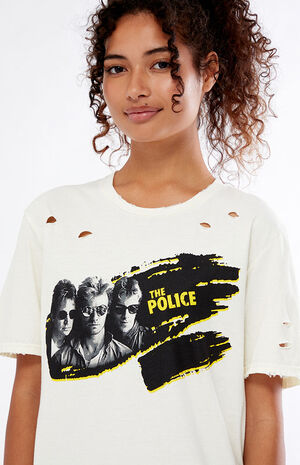 PacSun Women's The Police Tour T-Shirt - White Size Small at  Women's  Clothing store