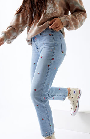PacSun Red Daisy Mom Jeans | PacSun